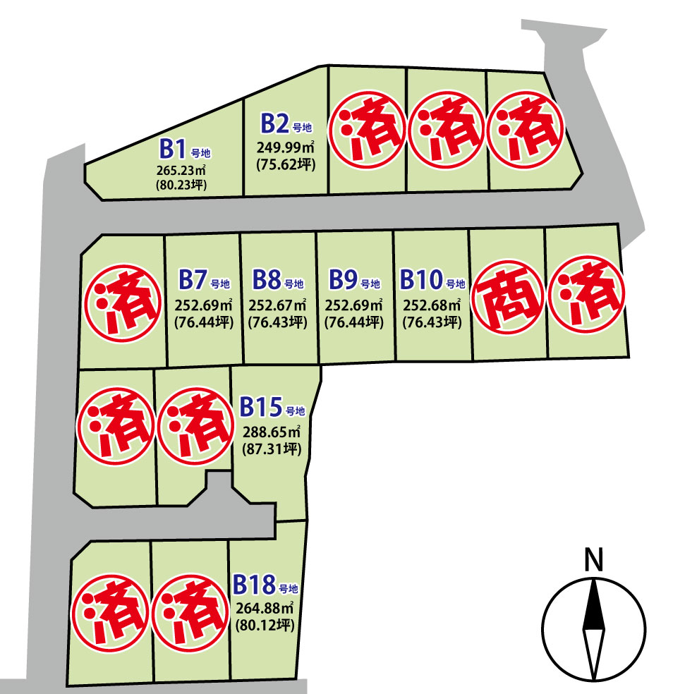 佐久市塚原　18区画分譲地